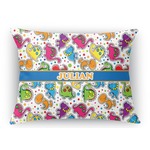 Dinosaur Print Rectangular Throw Pillow Case (Personalized)