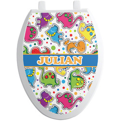 Dinosaur Print Toilet Seat Decal - Elongated (Personalized)