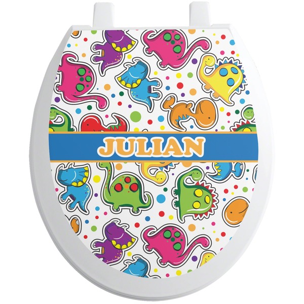 Custom Dinosaur Print Toilet Seat Decal (Personalized)