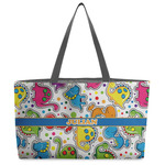 Dinosaur Print Beach Totes Bag - w/ Black Handles (Personalized)