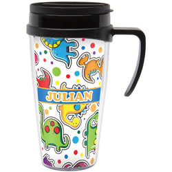 Dinosaur Print Acrylic Travel Mug with Handle (Personalized)
