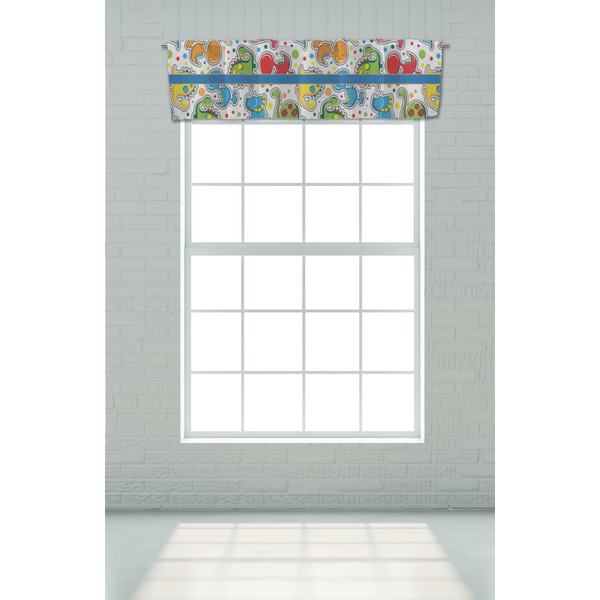 Dinosaur Print Valance - On window