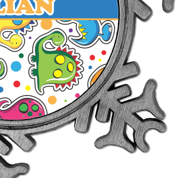 Dinosaur Print Vintage Snowflake - Detail