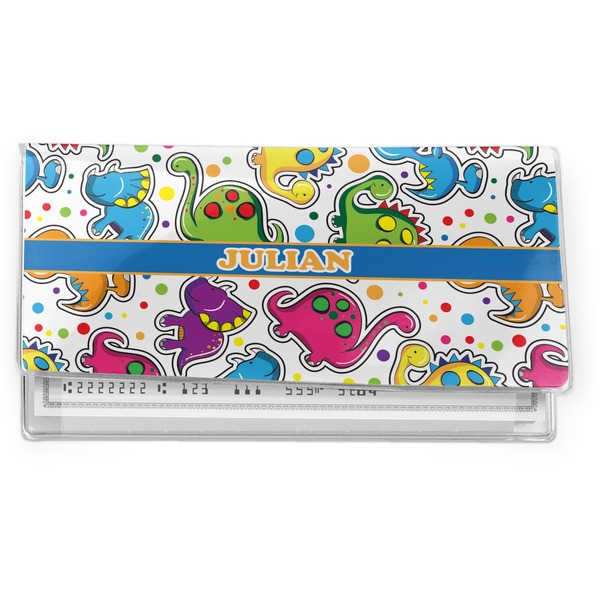 Custom Dinosaur Print Vinyl Checkbook Cover (Personalized)
