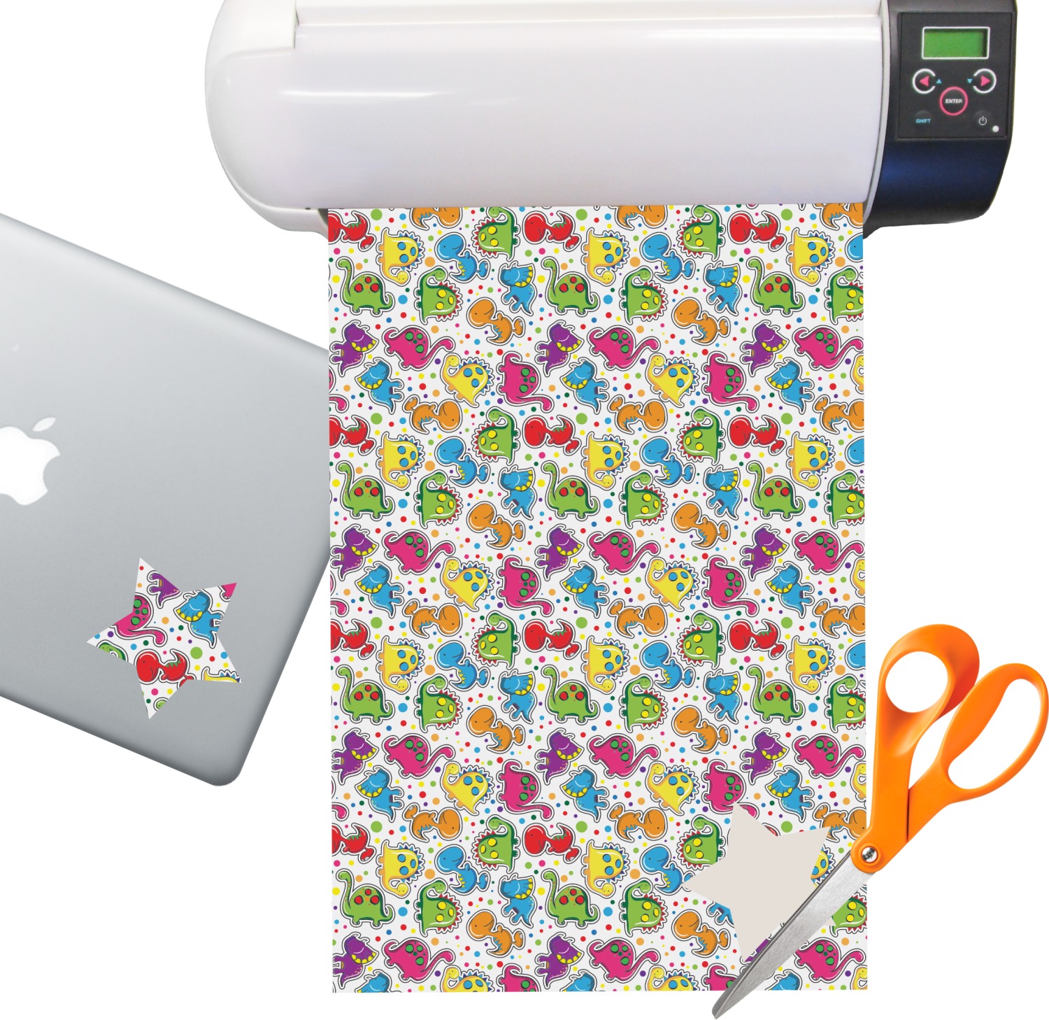 Dinosaur Print Sticker Vinyl Sheet Permanent YouCustomizeIt