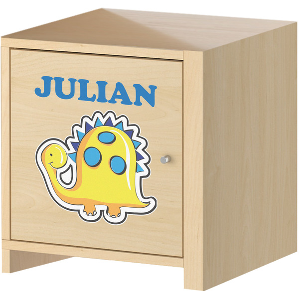 Dinosaur Print Wall Graphic on Wooden Cabinet