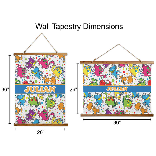 Dinosaur Print Wall Hanging Tapestries - Parent/Sizing
