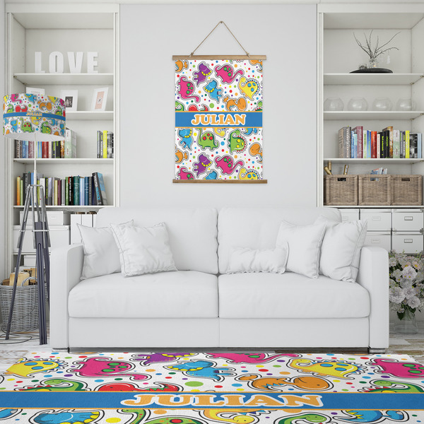 Dinosaur Print Wall Hanging Tapestry - Portrait - IN CONTEXT