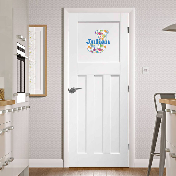 Dinosaur Print Wall Name & Initial Medium on Door