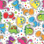 Dinosaur Print Wallpaper & Surface Covering (Peel & Stick 24"x 24" Sample)