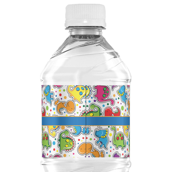Dinosaur Print Water Bottle Label - Back View