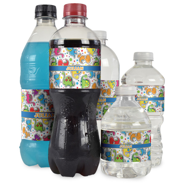 Dinosaur Print Water Bottle Label - Multiple Bottle Sizes