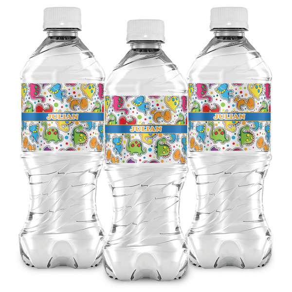 Dinosaur Print Water Bottle Labels - Front View