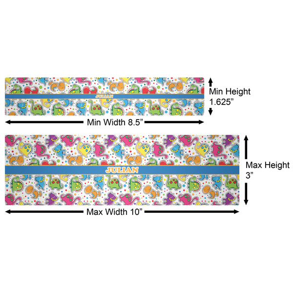 Dinosaur Print Water Bottle Labels w/ Dimensions