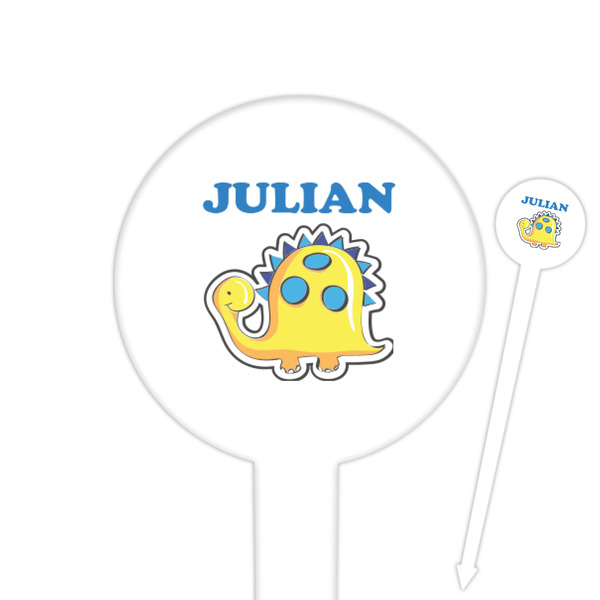 Custom Dinosaur Print Round Plastic Food Picks (Personalized)
