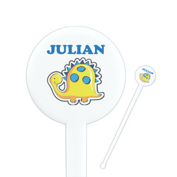 Dinosaur Print Round Plastic Stir Sticks (Personalized)