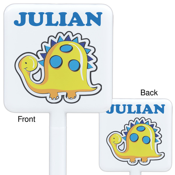 Dinosaur Print White Plastic Stir Stick - Double Sided - Approval