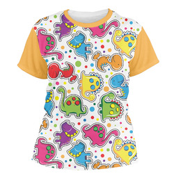 Dinosaur Print Women's Crew T-Shirt - 2X Large