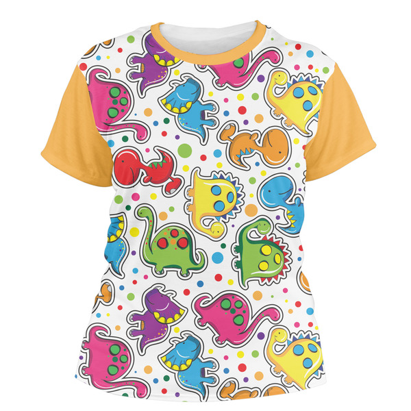 Custom Dinosaur Print Women's Crew T-Shirt - X Large