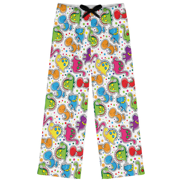 Custom Dinosaur Print Womens Pajama Pants - L