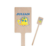 Dinosaur Print 6.25" Rectangle Wooden Stir Sticks - Double Sided (Personalized)
