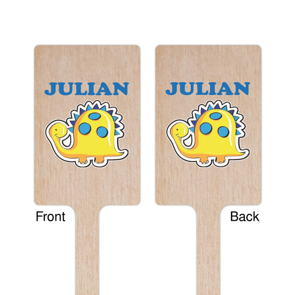 Dinosaur Print Wooden 6.25" Stir Stick - Rectangular - Double Sided - Front & Back