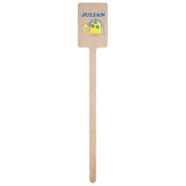 Dinosaur Print Wooden 6.25" Stir Stick - Rectangular - Single Stick