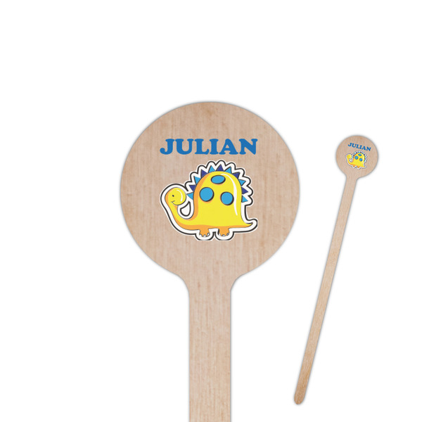 Custom Dinosaur Print Round Wooden Stir Sticks (Personalized)