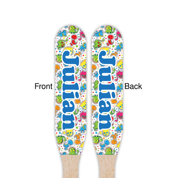 Dinosaur Print Wooden Food Pick - Paddle - Double Sided - Front & Back