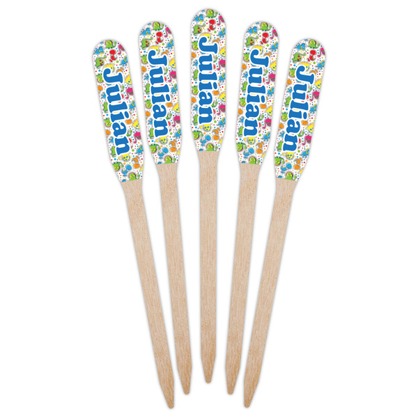 Dinosaur Print Wooden Food Pick - Paddle - Fan View