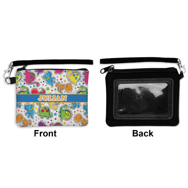 Dinosaur Print Wristlet ID Cases - Front & Back