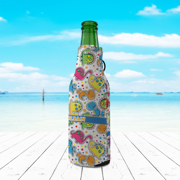Dinosaur Print Zipper Bottle Cooler - LIFESTYLE