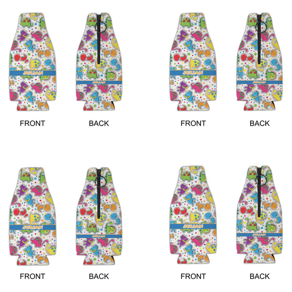 Dinosaur Print Zipper Bottle Cooler - Set of 4 - APPROVAL