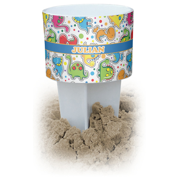 Custom Dinosaur Print Beach Spiker Drink Holder (Personalized)
