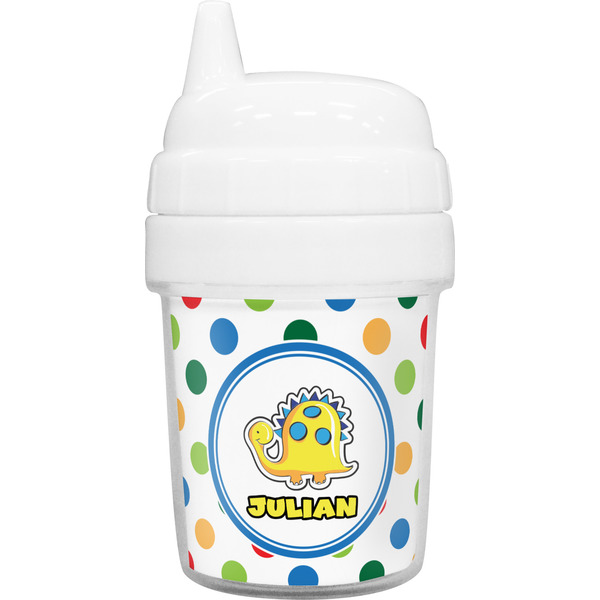 Custom Dots & Dinosaur Baby Sippy Cup (Personalized)