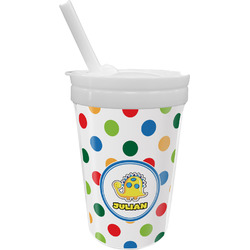 Dots & Dinosaur Sippy Cup with Straw (Personalized)