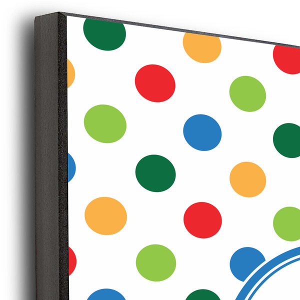 Dots & Dinosaur 11x14 Wood Print - Closeup