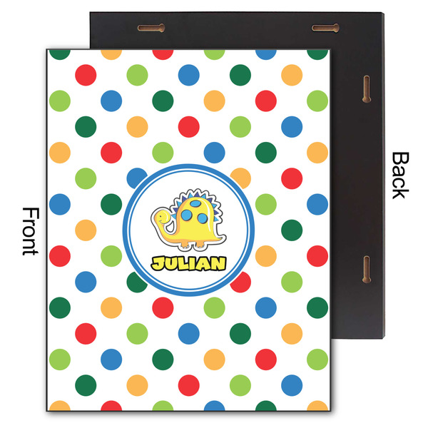 Dots & Dinosaur 11x14 Wood Print - Front & Back View