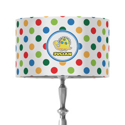 Dots & Dinosaur 12" Drum Lamp Shade - Fabric (Personalized)