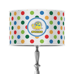 Dots & Dinosaur 12" Drum Lamp Shade - Poly-film (Personalized)