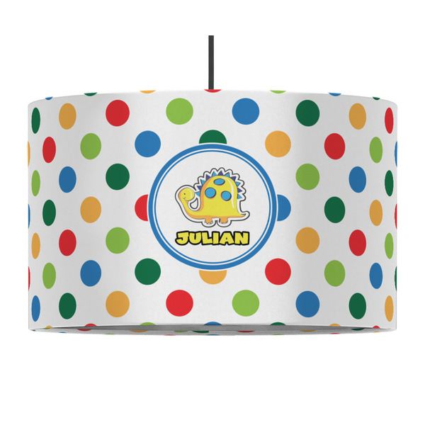 Dots & Dinosaur 12" Drum Lampshade - PENDANT (Fabric)