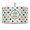 Dots & Dinosaur 12" Drum Pendant Lamp - Fabric (Personalized)