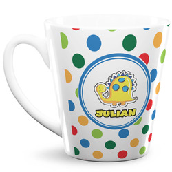 Dots & Dinosaur 12 Oz Latte Mug (Personalized)