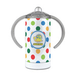 Dots & Dinosaur 12 oz Stainless Steel Sippy Cup (Personalized)