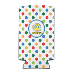 Dots & Dinosaur Can Cooler (tall 12 oz) (Personalized)