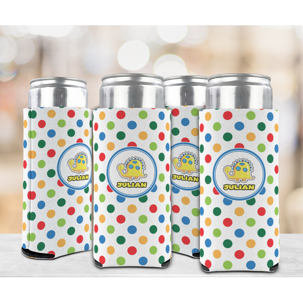 Dots & Dinosaur 12oz Tall Can Sleeve - Set of 4 - LIFESTYLE