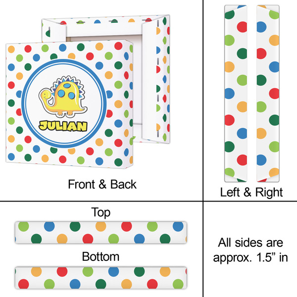 Dots & Dinosaur 12x12 - Canvas Print - Approval
