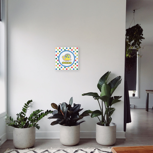 Dots & Dinosaur 12x12 - Canvas Print - In Context