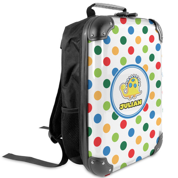 Custom Dots & Dinosaur Kids Hard Shell Backpack (Personalized)