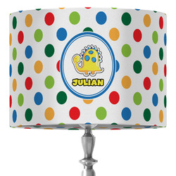 Dots & Dinosaur 16" Drum Lamp Shade - Fabric (Personalized)